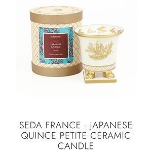 Sedafrance Japanese quince Gold and Cream toile candle new in box